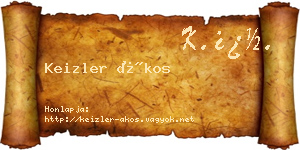 Keizler Ákos névjegykártya
